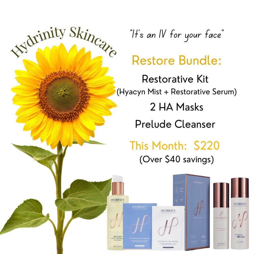 hydrinity skincare product restore bundle